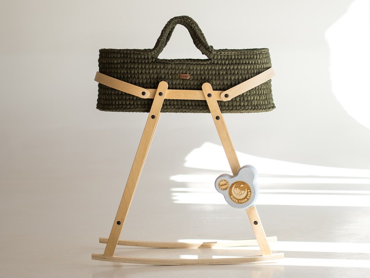 ROCK your BABY Komplettset mit echter Lullaby-Wiege in Olive